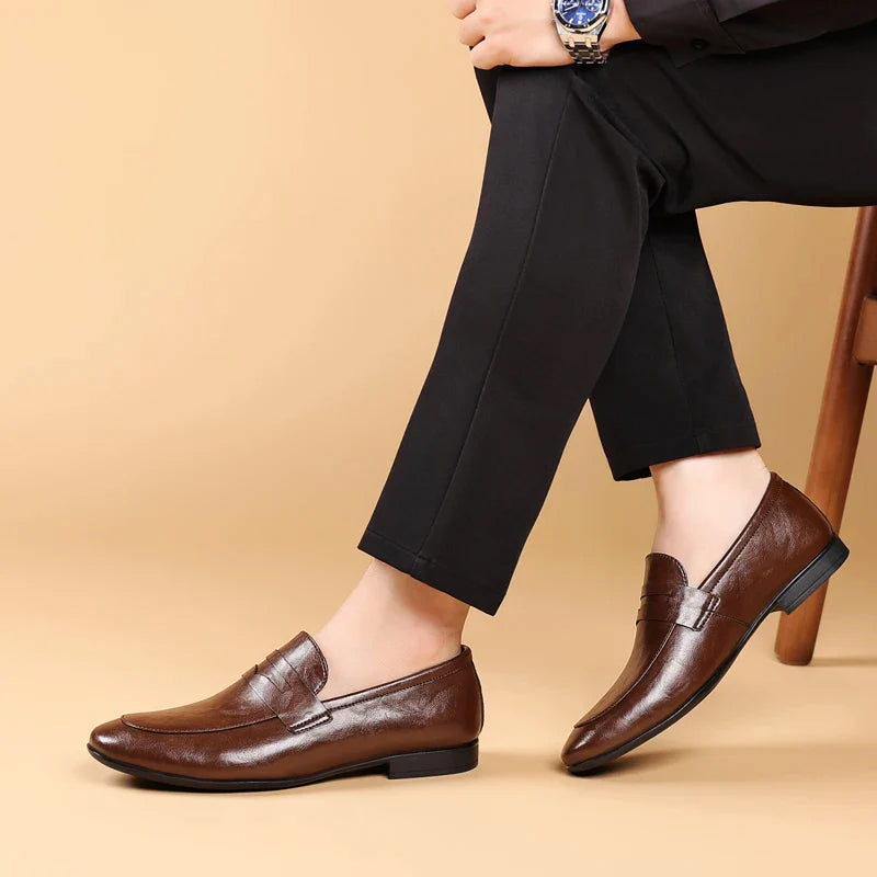 Herr Loafers i Läder med Modern Design 6
