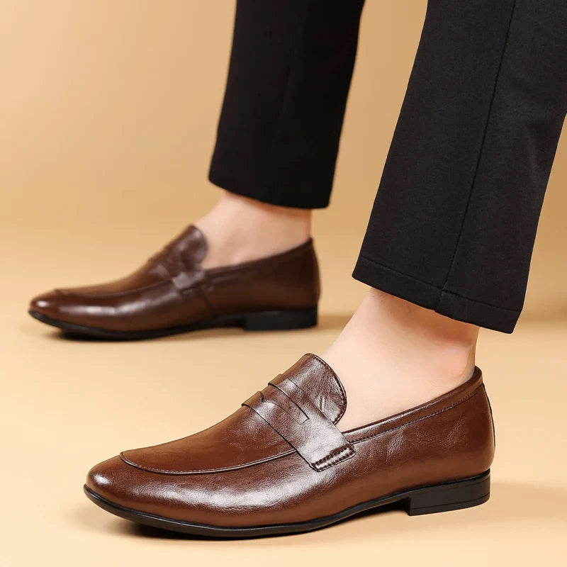 Herr Loafers i Läder med Modern Design 7