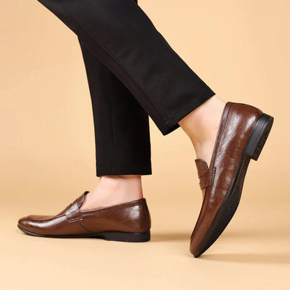 Herr Loafers i Läder med Modern Design 8