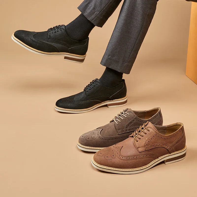 Herr Oxford Skor med Vingspetsdesign 5