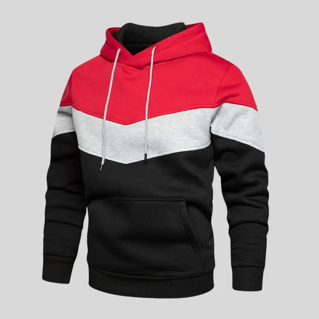 Herr Patchworktröja Trendig Design Avslappnad Silhuett 3