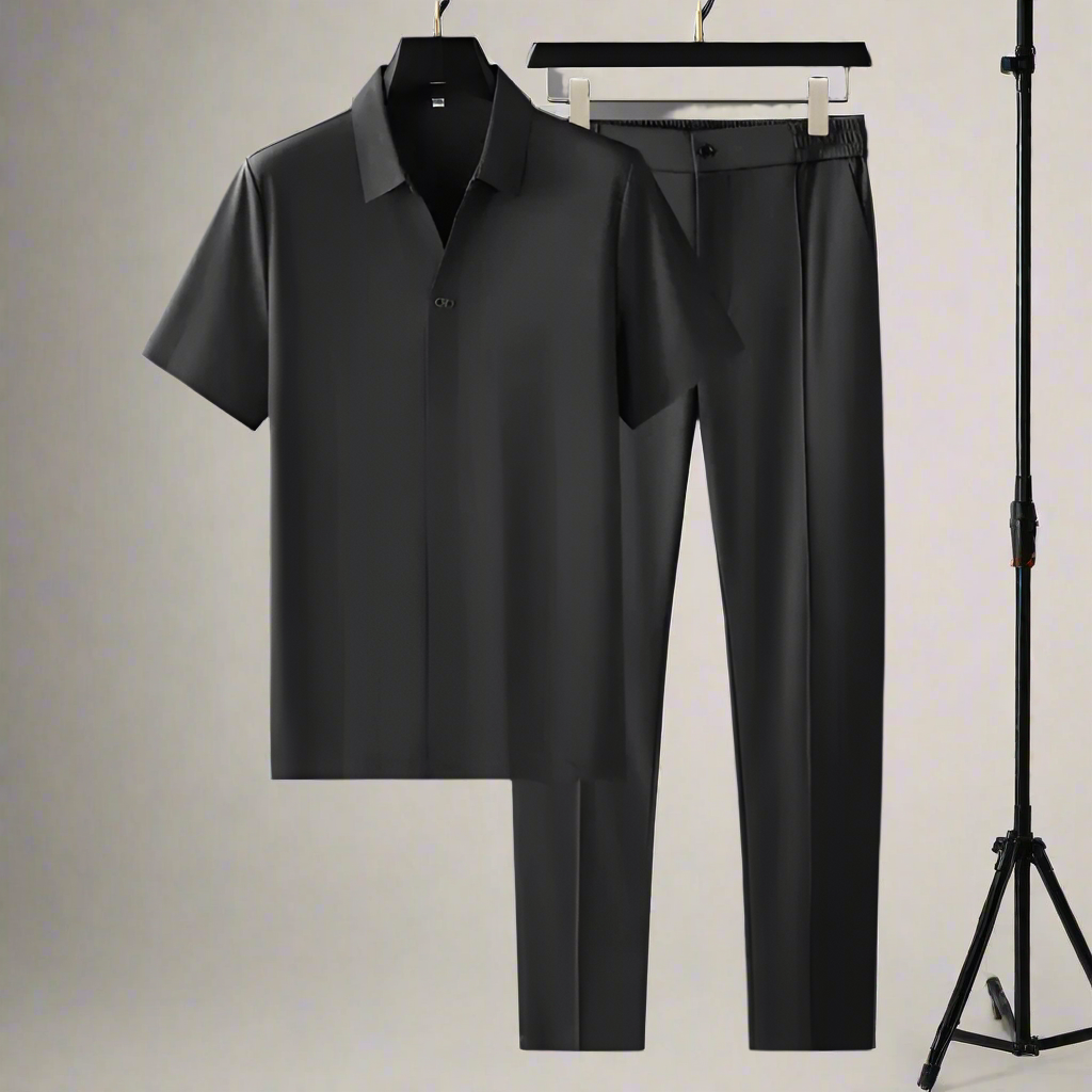 Herr Polo Set Tweed Avslappnad Passform 3