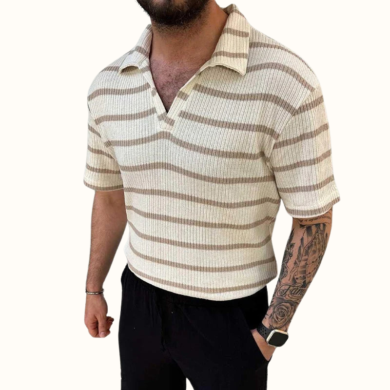 Herr Polo Skjorta med Avslappnad Krage 3