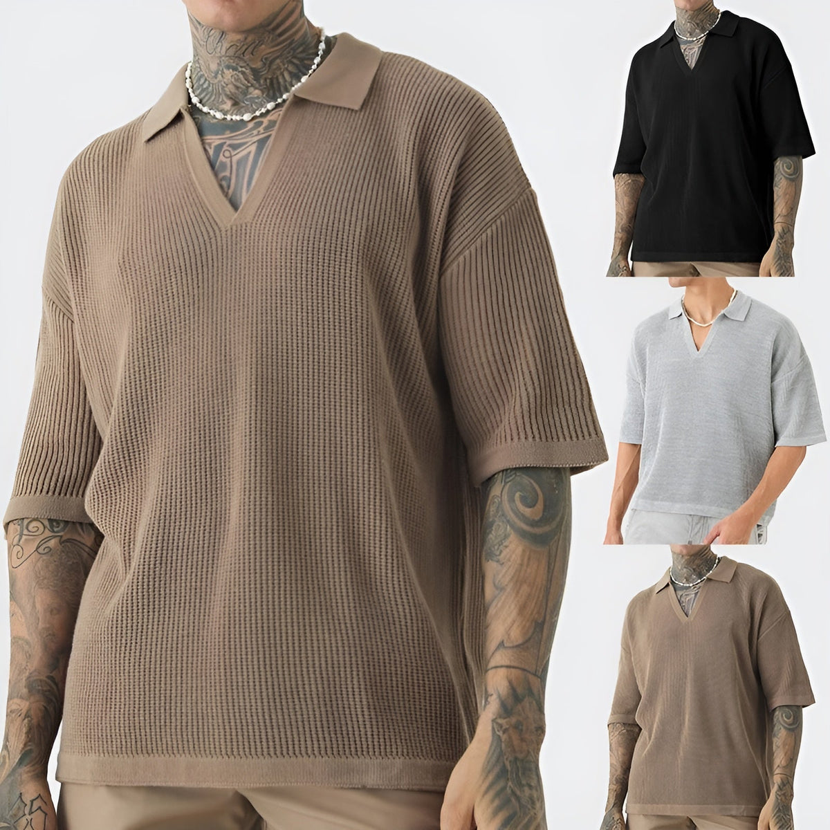 Herr Polo T-shirt Boxig Stil 3