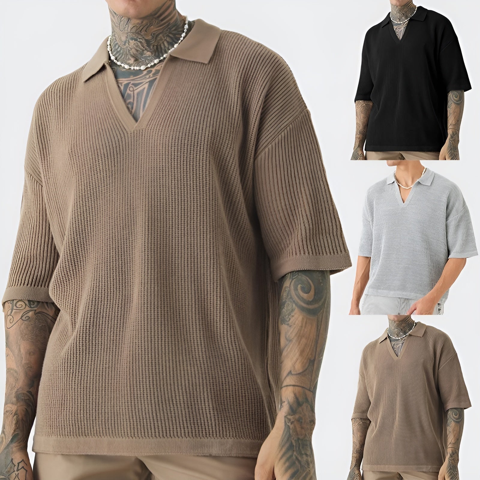 Herr Polo T-shirt Boxig Stil 3