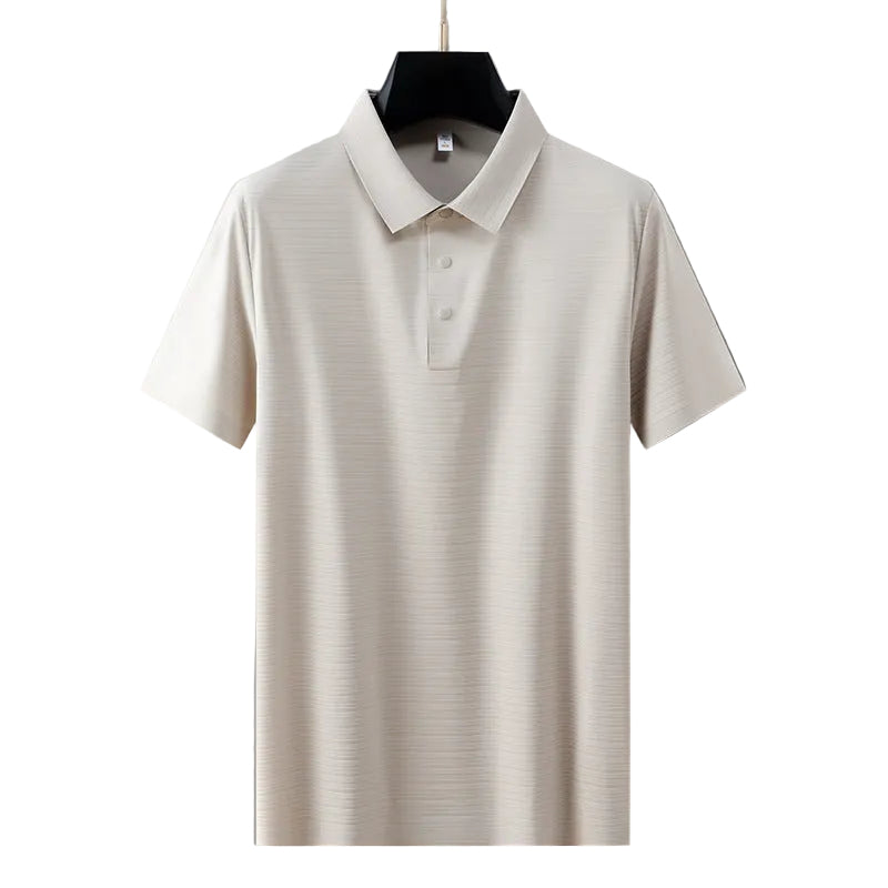 Herr Polo T-shirt Klassisk Stil Med Räfflad Textur 0