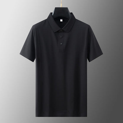Herr Polo T-shirt Klassisk Stil Med Räfflad Textur 4