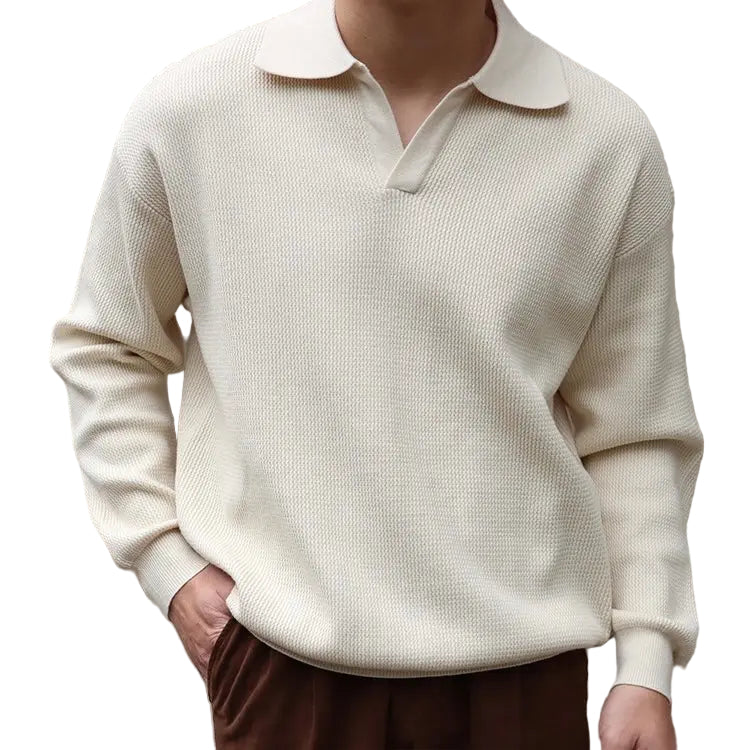 Herr Polo T-shirt V-ringad Avslappnad Stil 0