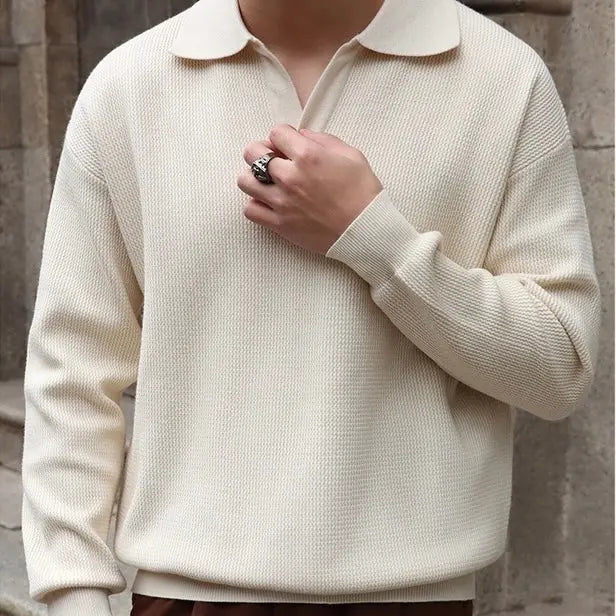 Herr Polo T-shirt V-ringad Avslappnad Stil 1