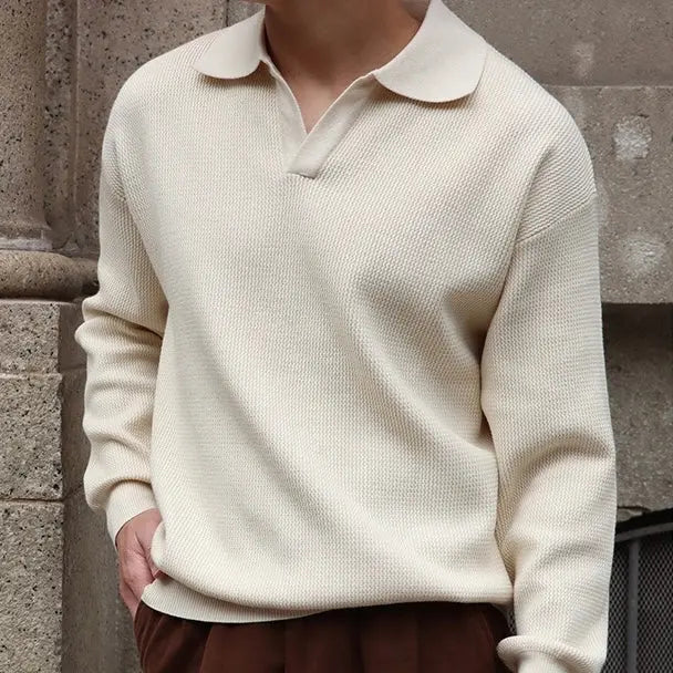 Herr Polo T-shirt V-ringad Avslappnad Stil 3