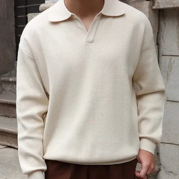 Herr Polo T-shirt V-ringad Avslappnad Stil 6