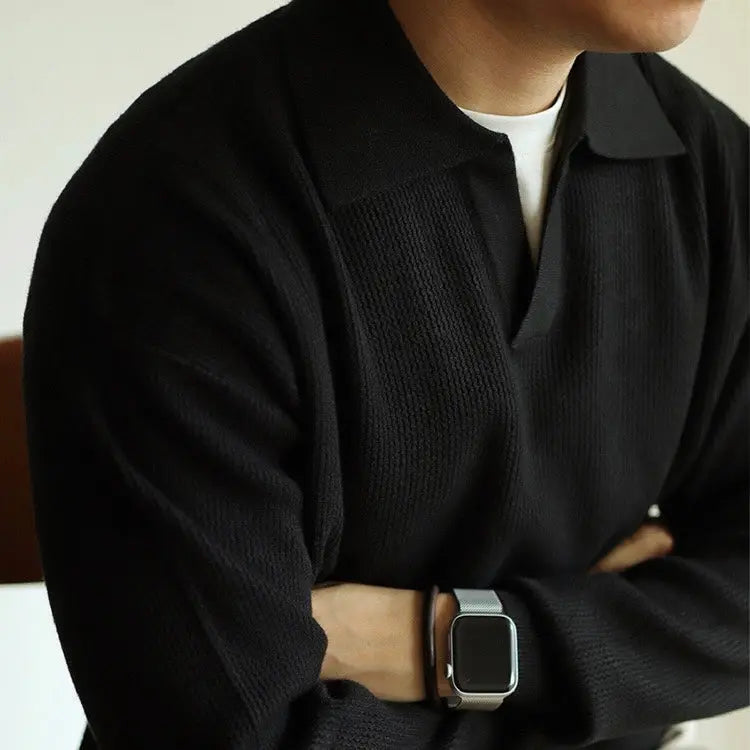 Herr Polo T-shirt V-ringad Avslappnad Stil 8