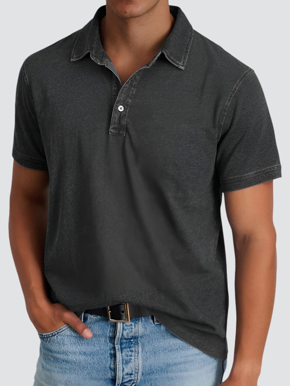 Herr Poloshirt Kortärmad Avslappnad Passform 4
