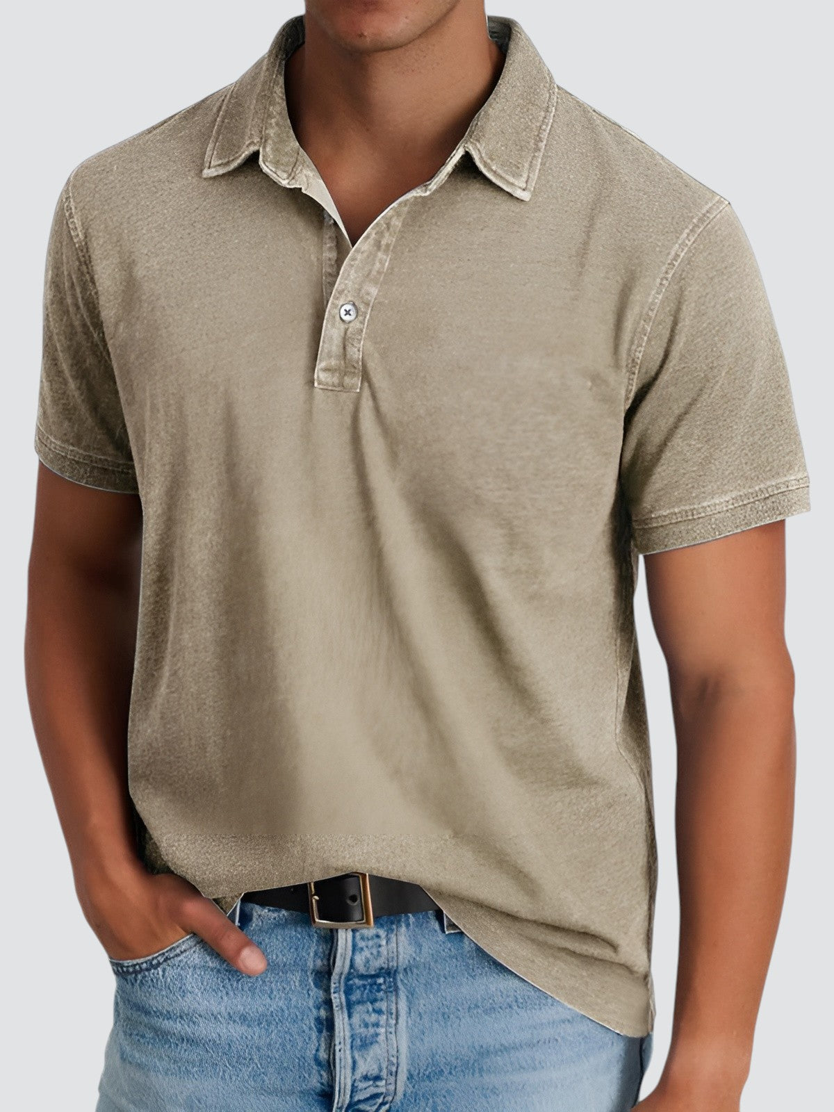 Herr Poloshirt Kortärmad Avslappnad Passform 5