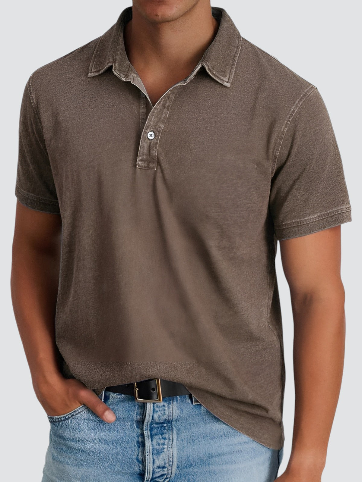 Herr Poloshirt Kortärmad Avslappnad Passform 7