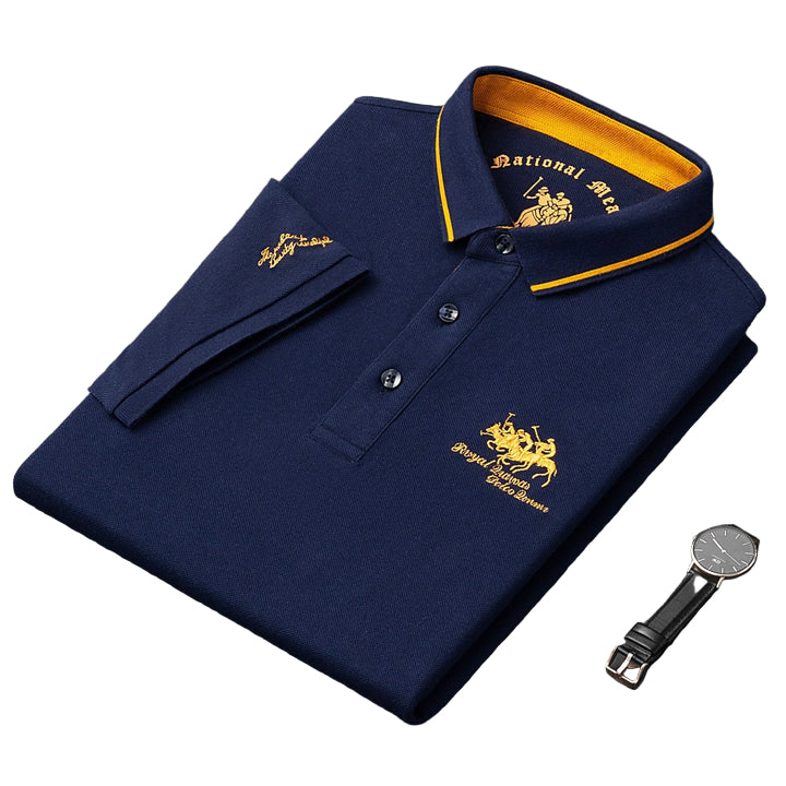 Herr Poloshirt Modern Stil Blandning av Material 0