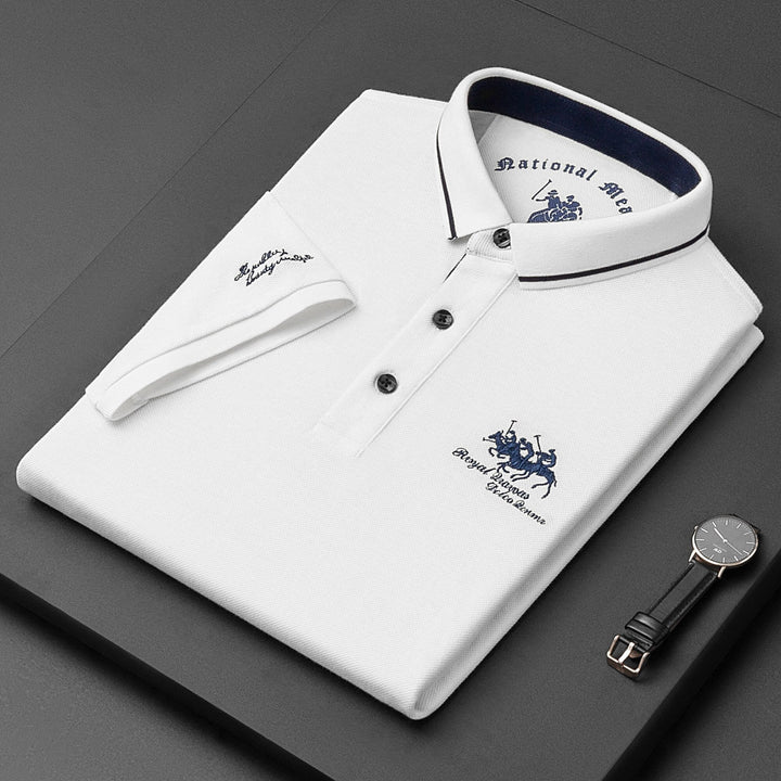 Herr Poloshirt Modern Stil Blandning av Material 1