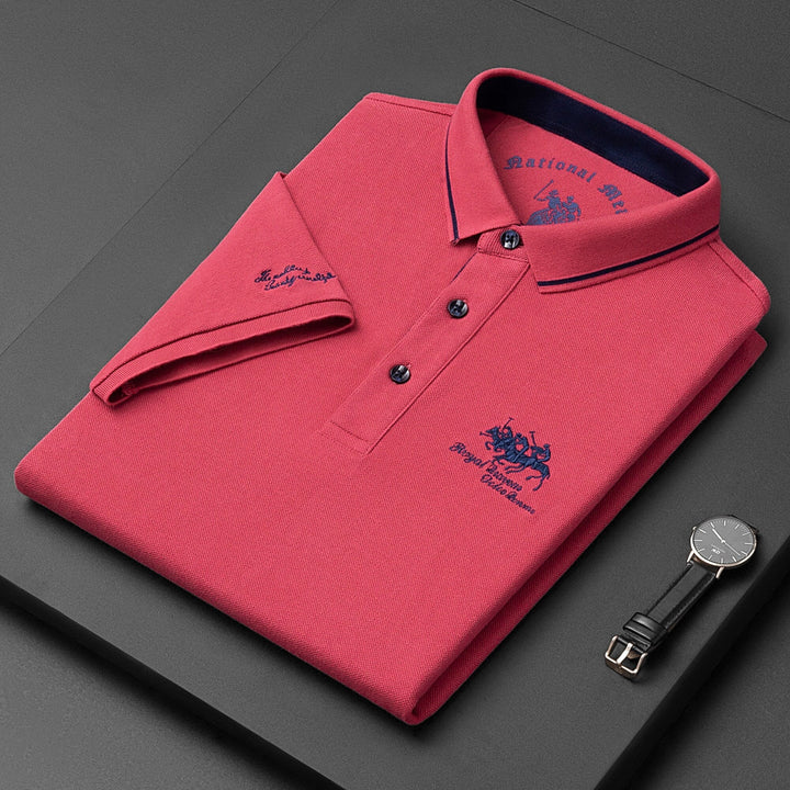 Herr Poloshirt Modern Stil Blandning av Material 2