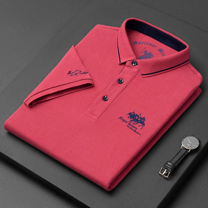Herr Poloshirt Modern Stil Blandning av Material 2