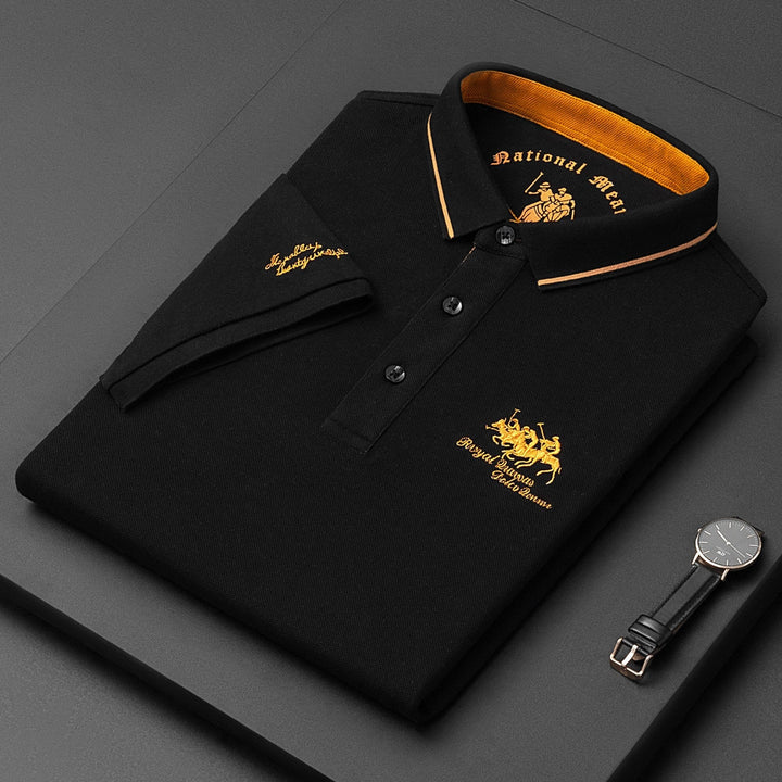 Herr Poloshirt Modern Stil Blandning av Material 5