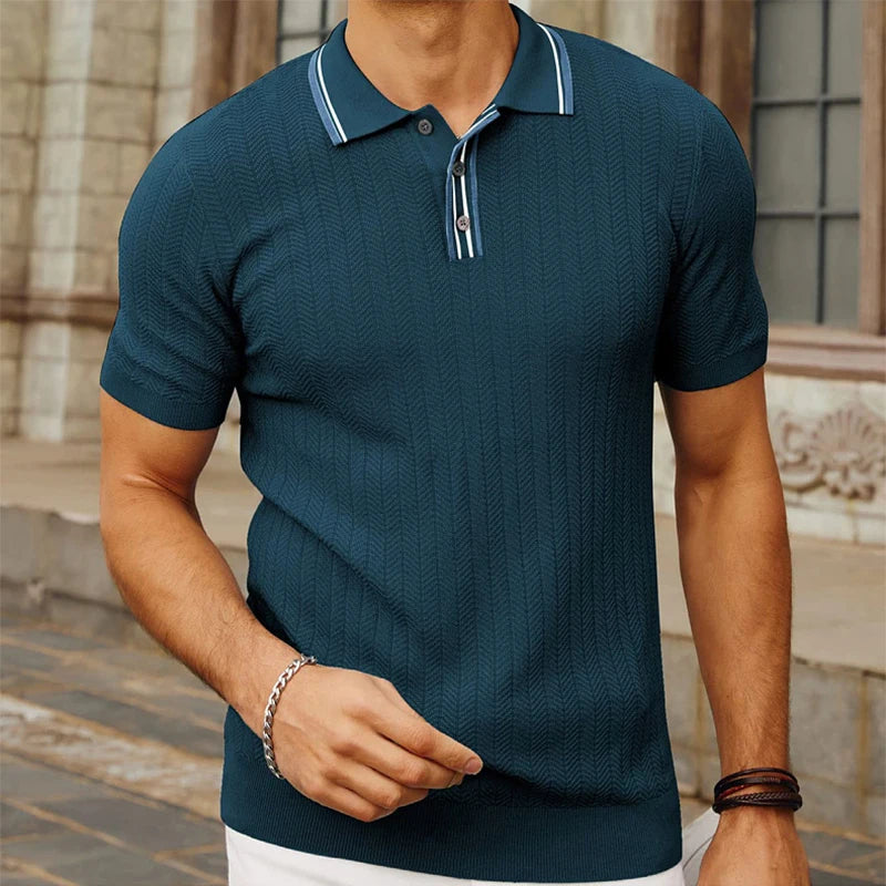 Herr Poloshirt Slim Fit i Silke 2