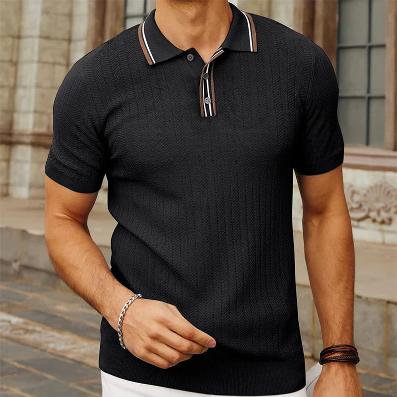 Herr Poloshirt Slim Fit i Silke 6