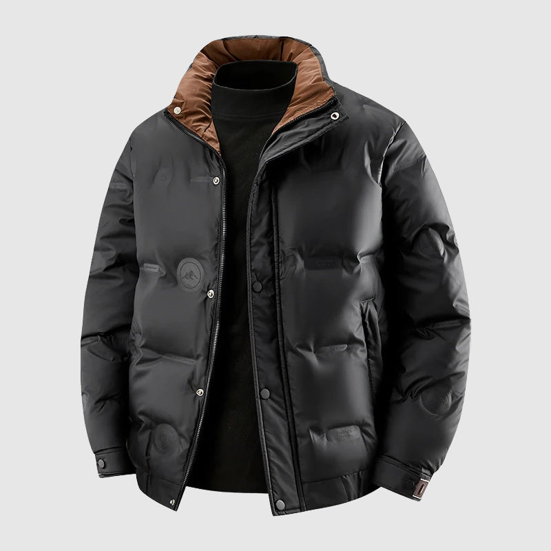 Herr Pufferjacka Quiltad Design Avslappnad Stil 2