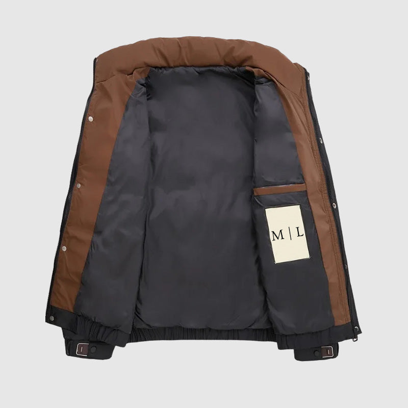 Herr Pufferjacka Quiltad Design Avslappnad Stil 4