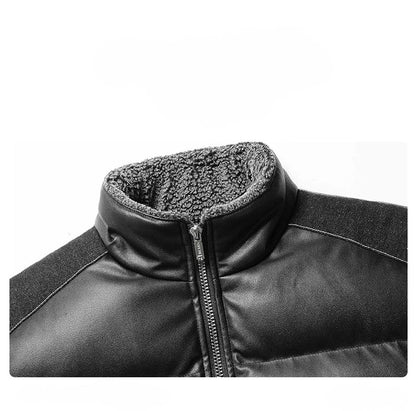 Herr Pufferjacka med Denim Detaljer Modern Design 3