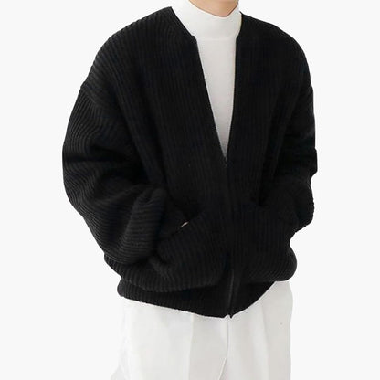 Herr Stickad Kofta Trendig Design 6