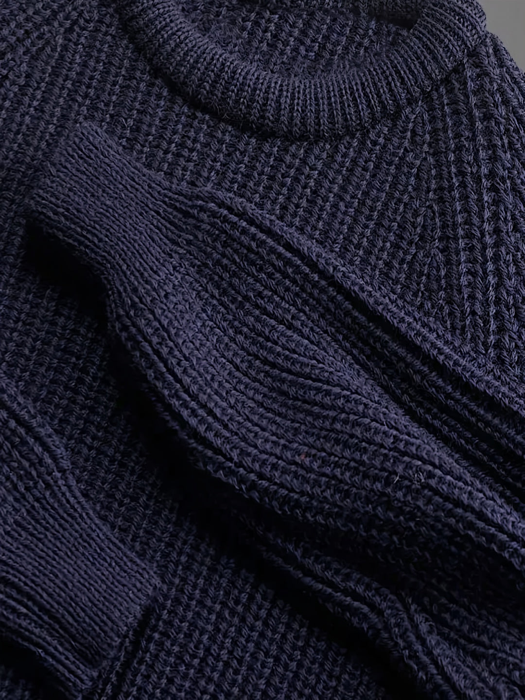 Herr Stickad Tröja Rund Hals Klassisk Stil 3