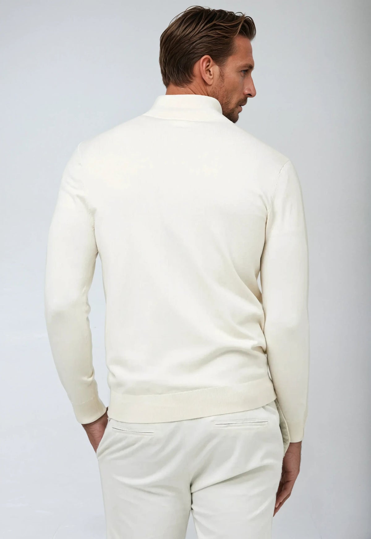 Herr Sweatshirt Halv Dragkedja Avslappnad Stil 1