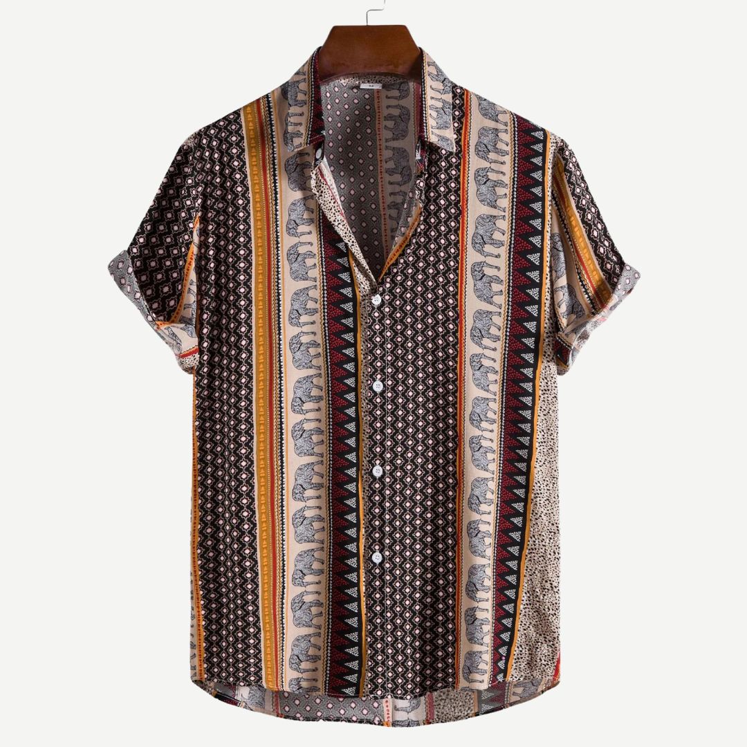Herr T-shirt Geometrisk Design Lätt Tyg 2