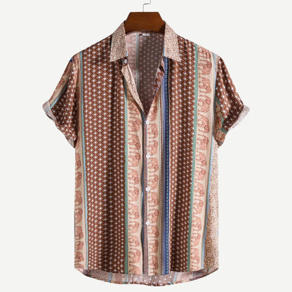 Herr T-shirt Geometrisk Design Lätt Tyg 4
