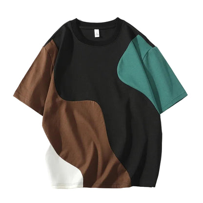 Herr T-shirt med Färgblock 0