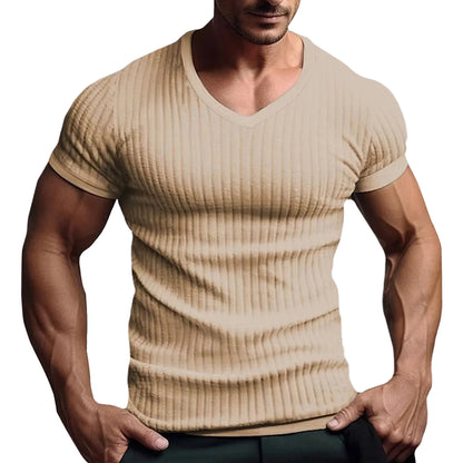 Herr T-shirt med Randig Design 0