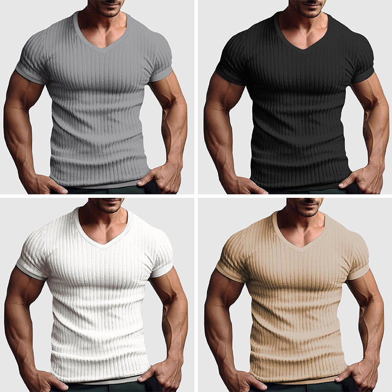 Herr T-shirt med Randig Design 4