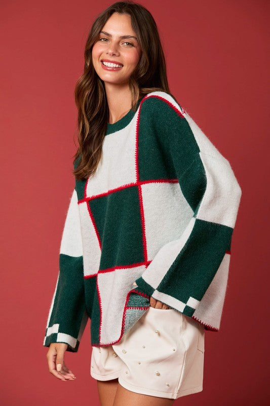 Herr Tröja Blockfärg Stickad Mjuk Akryl 2