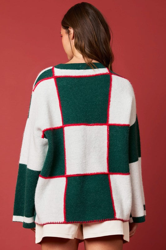 Herr Tröja Blockfärg Stickad Mjuk Akryl 3