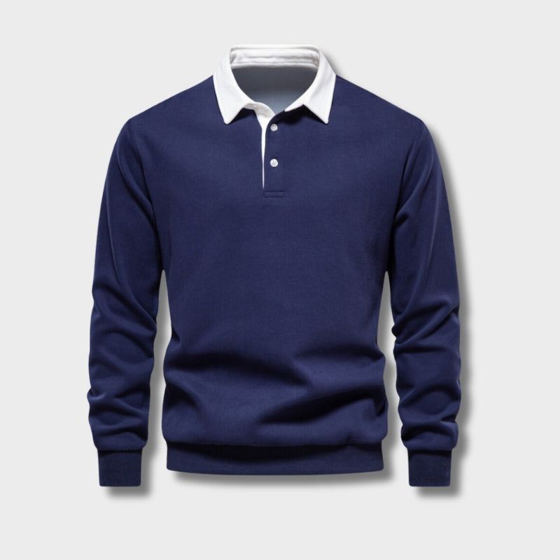 Herr Tröja Business Casual Med Knappdetaljer Mjuk Blandning 1