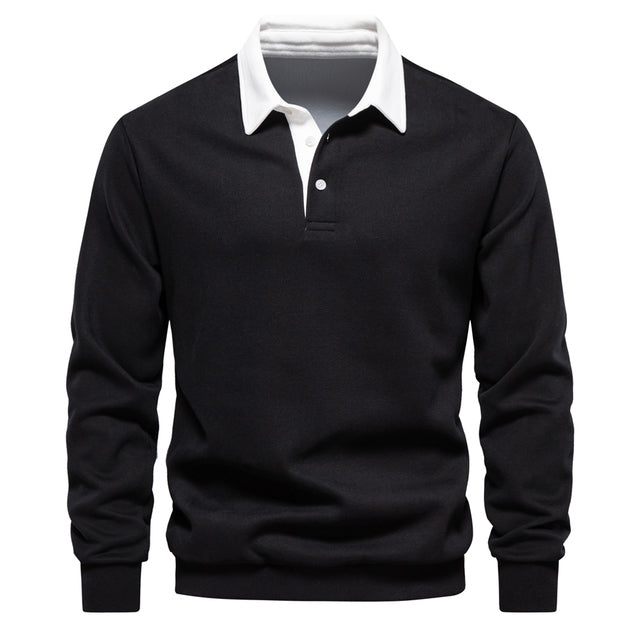 Herr Tröja Business Casual Med Knappdetaljer Mjuk Blandning 2