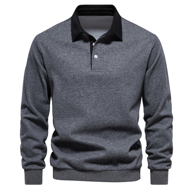 Herr Tröja Business Casual Med Knappdetaljer Mjuk Blandning 3