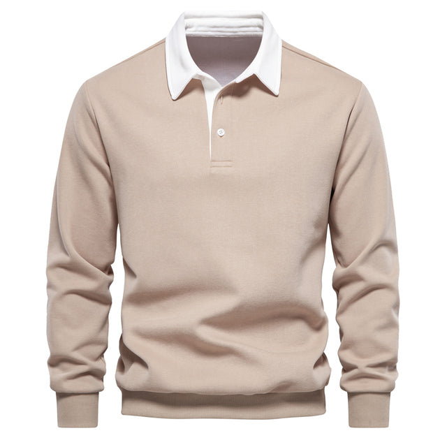 Herr Tröja Business Casual Med Knappdetaljer Mjuk Blandning 5