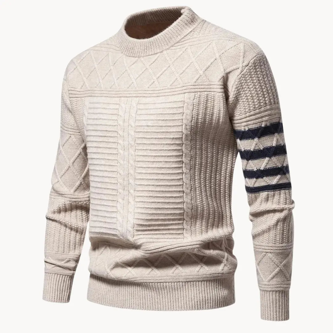 Herr Tröja Crewneck Med Ribbdetaljer Och Modern Siluett 10