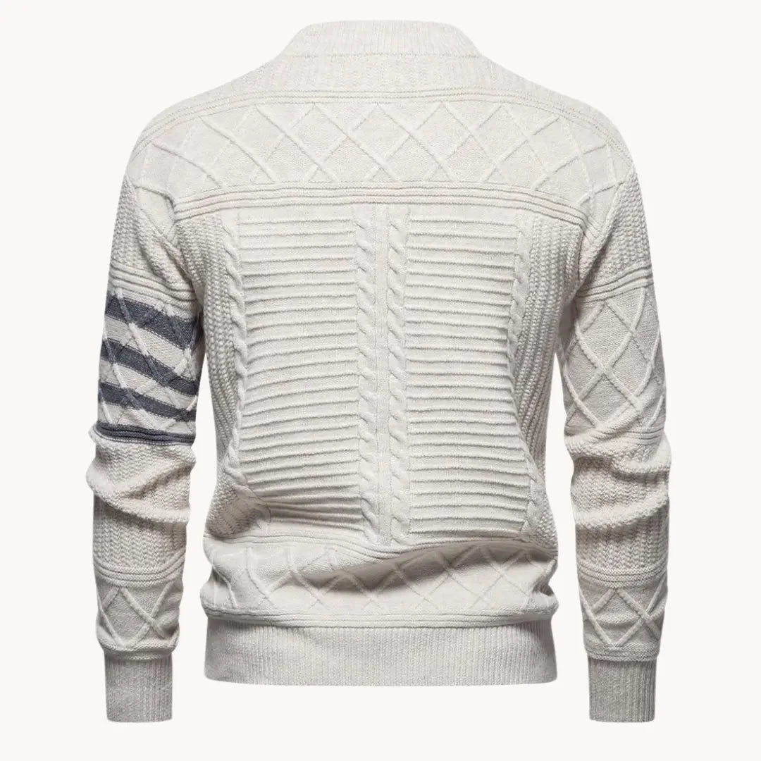 Herr Tröja Crewneck Med Ribbdetaljer Och Modern Siluett 3