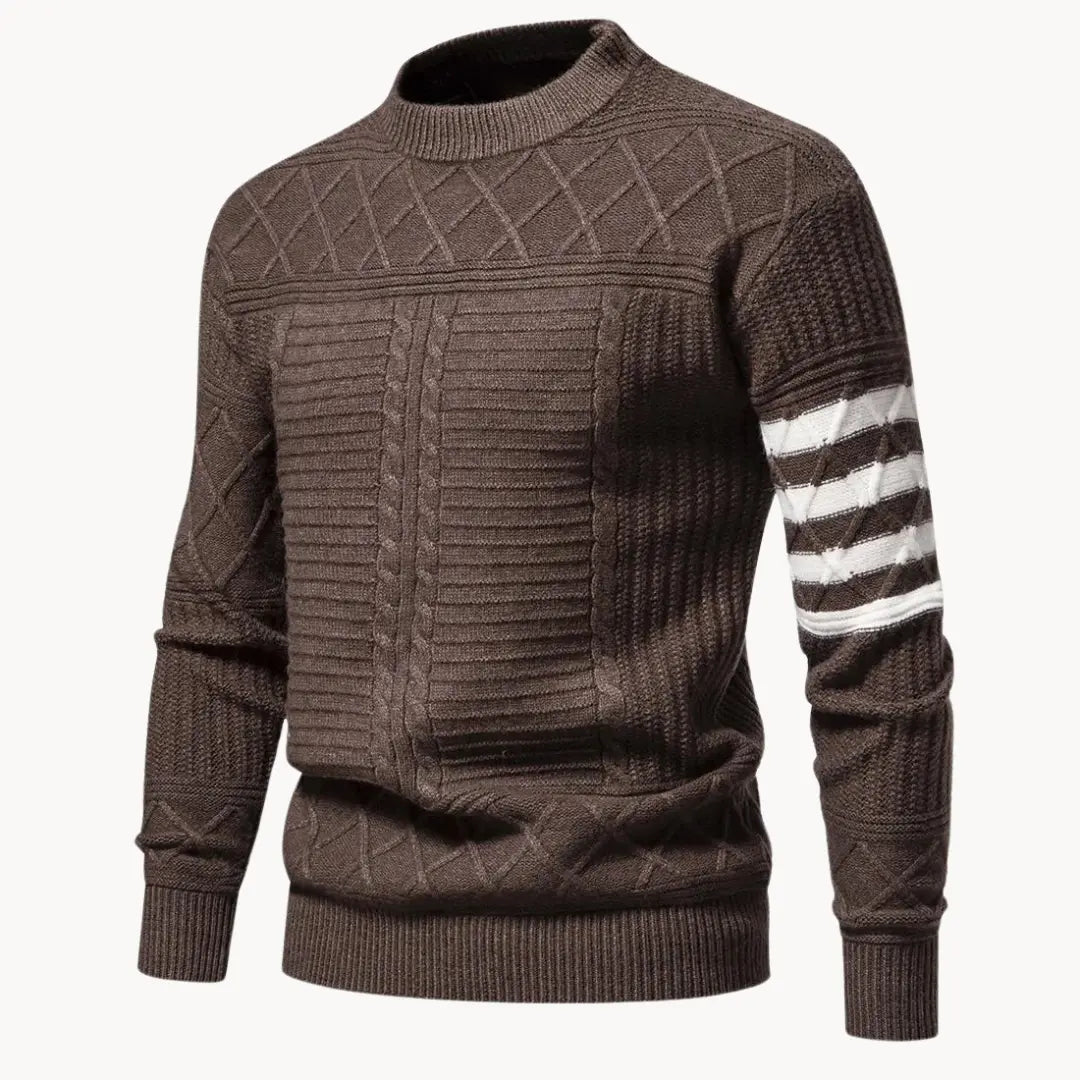 Herr Tröja Crewneck Med Ribbdetaljer Och Modern Siluett 9