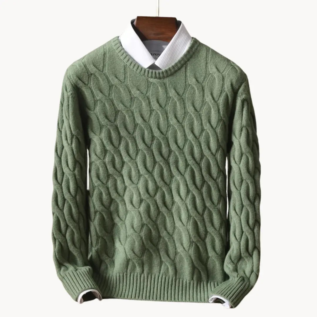 Herr Tröja Klassisk Rund Hals med Honeycomb-Sömmar 2