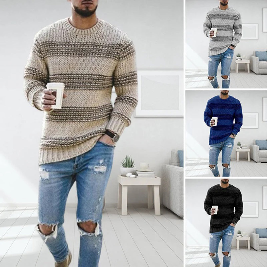 Herr Tröja Mjuk Stickad Modern Höststil 1
