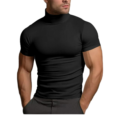 Herr Turtleneck Kortärmad Modern Stil 0