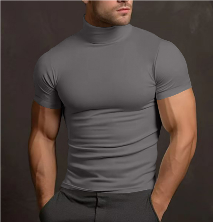 Herr Turtleneck Kortärmad Modern Stil 4